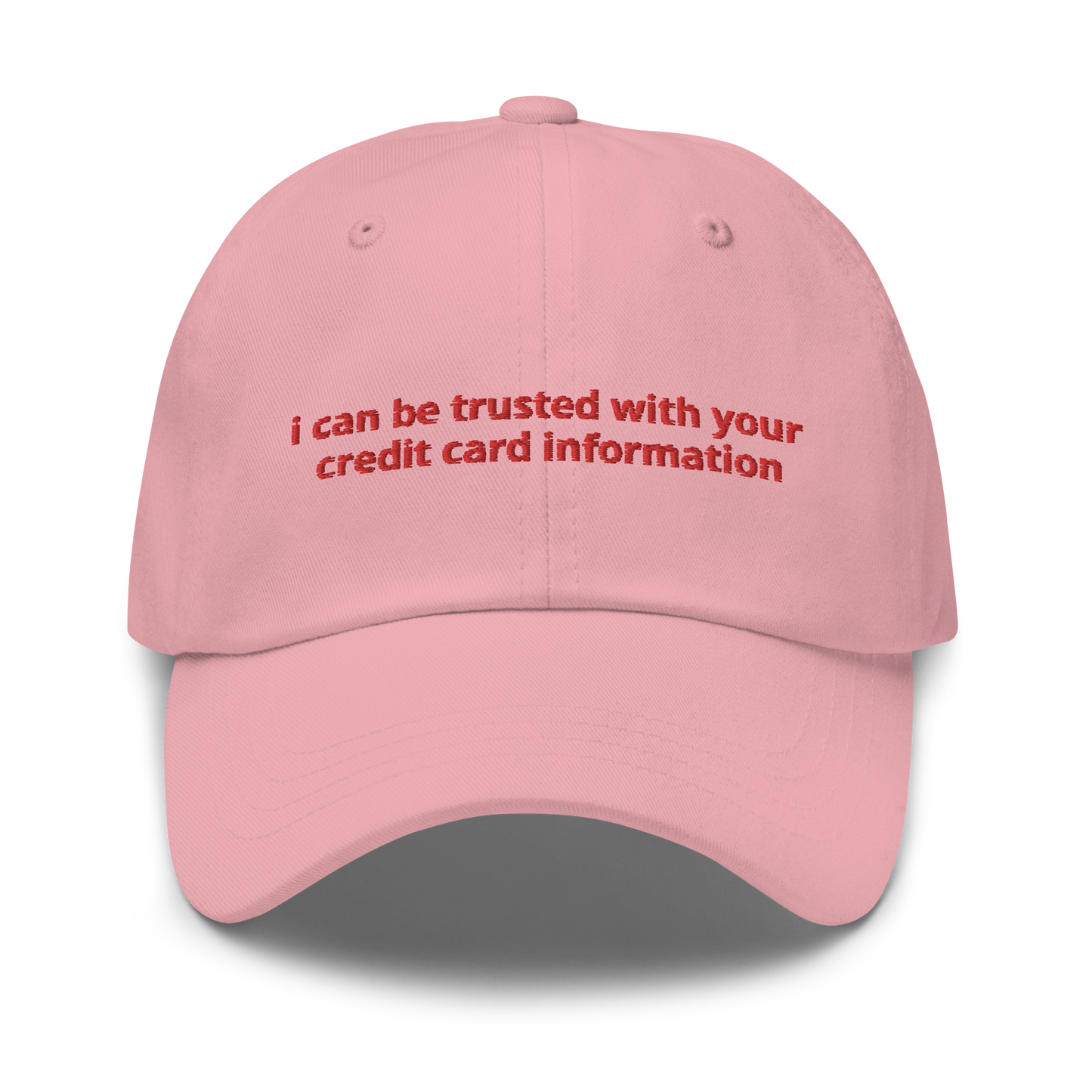 i can be trusted with your credit card information cap