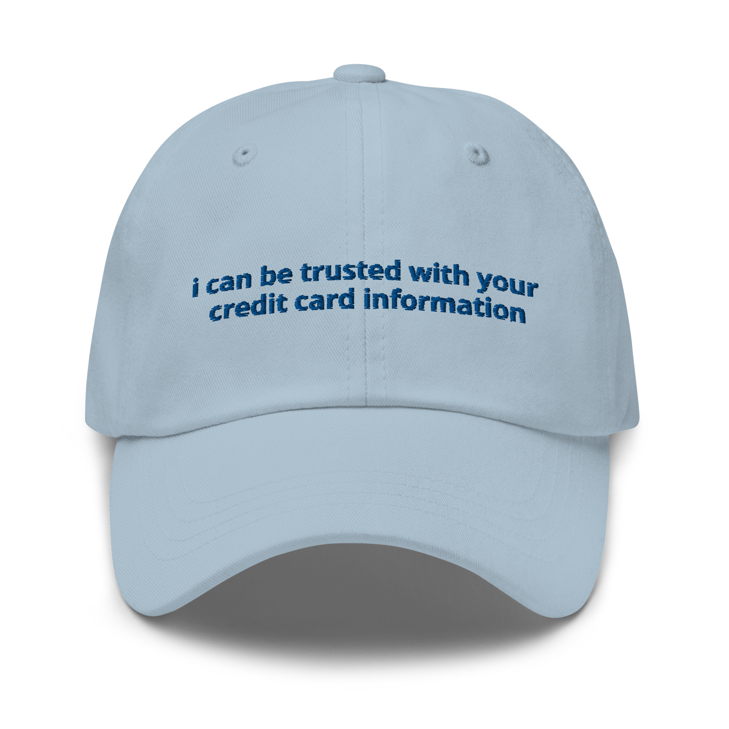 i can be trusted with your credit card information cap